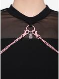 Pink Padlock O-Ring Chain & Candy Bear Girls Mesh T-Shirt, BLACK, alternate
