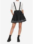 Mushroom Border Grommet Suspender Skirt, BLACK, alternate