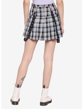Pastel Plaid Grommet Suspender Skirt, , hi-res