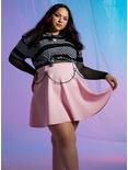 Pastel Pink O-Chain Scuba Skirt Plus Size, PINK, alternate