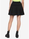 Black Wide Yoke Lace Trim Skirt, BLACK, alternate