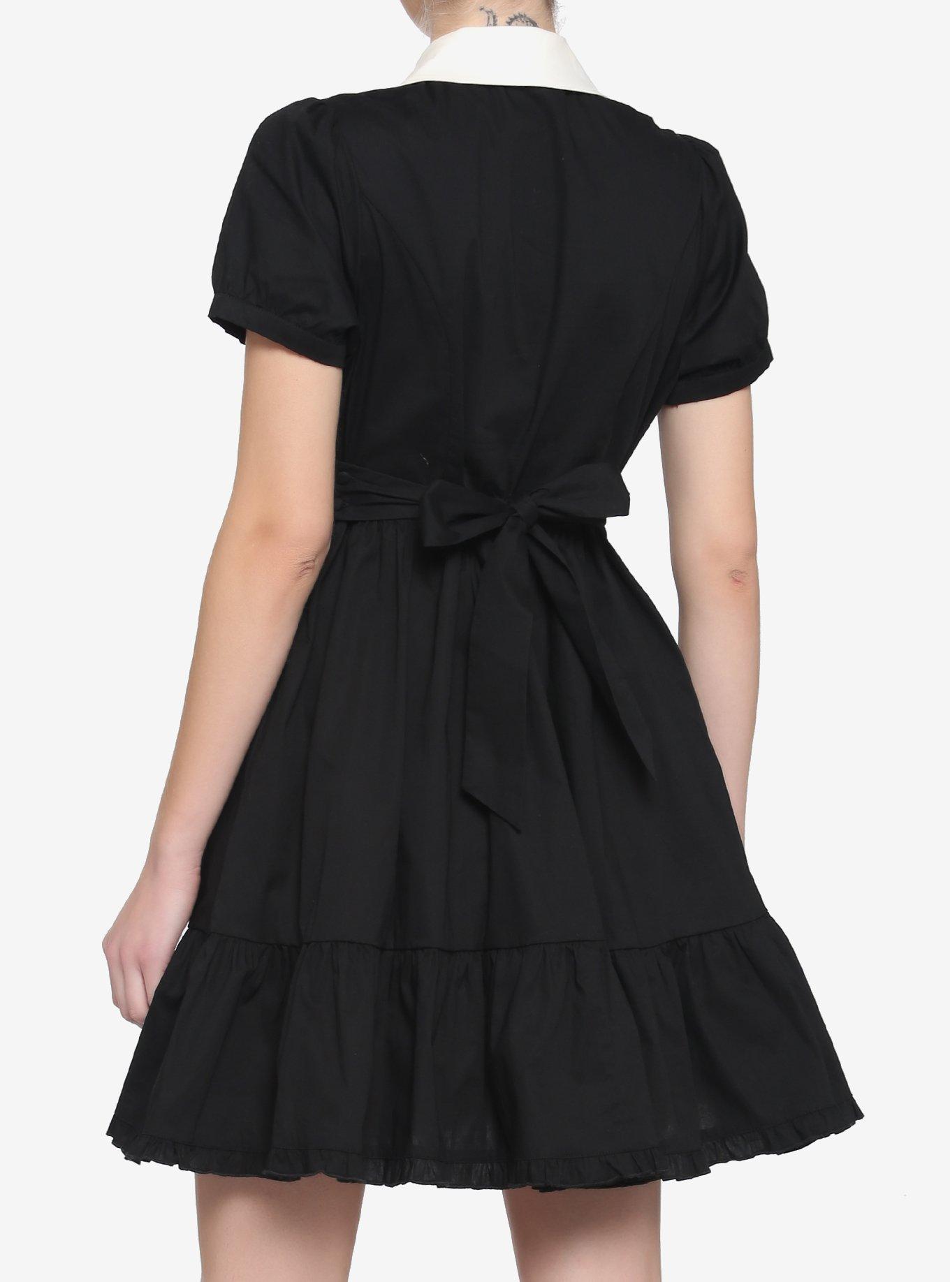 Black & White Peter Pan Collar Dress, BLACK, alternate