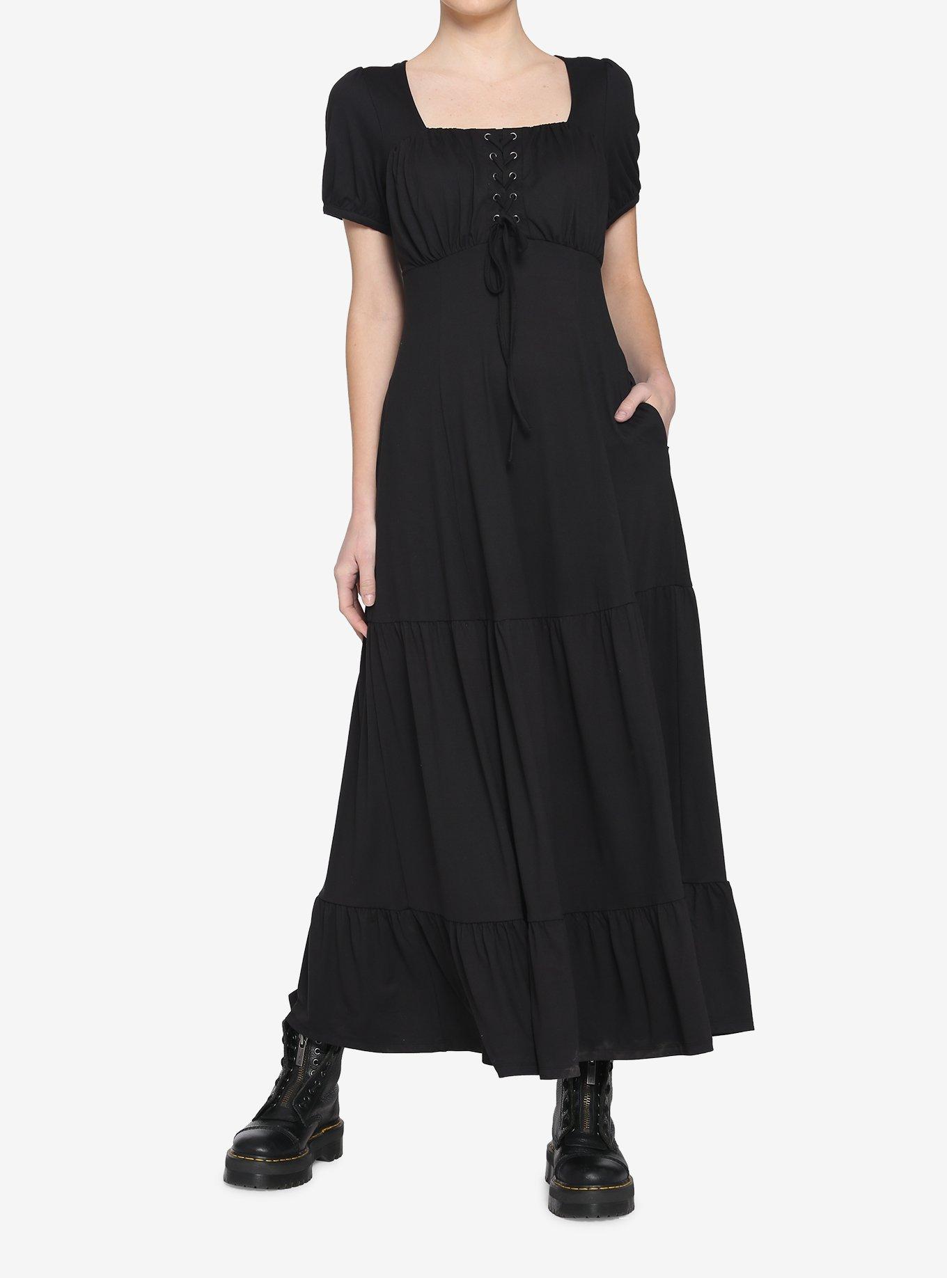 Black Empire Maxi Dress, BLACK, alternate
