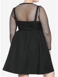 Black Multi-Buckle Front Pinafore Dress Plus Size, BLACK, alternate