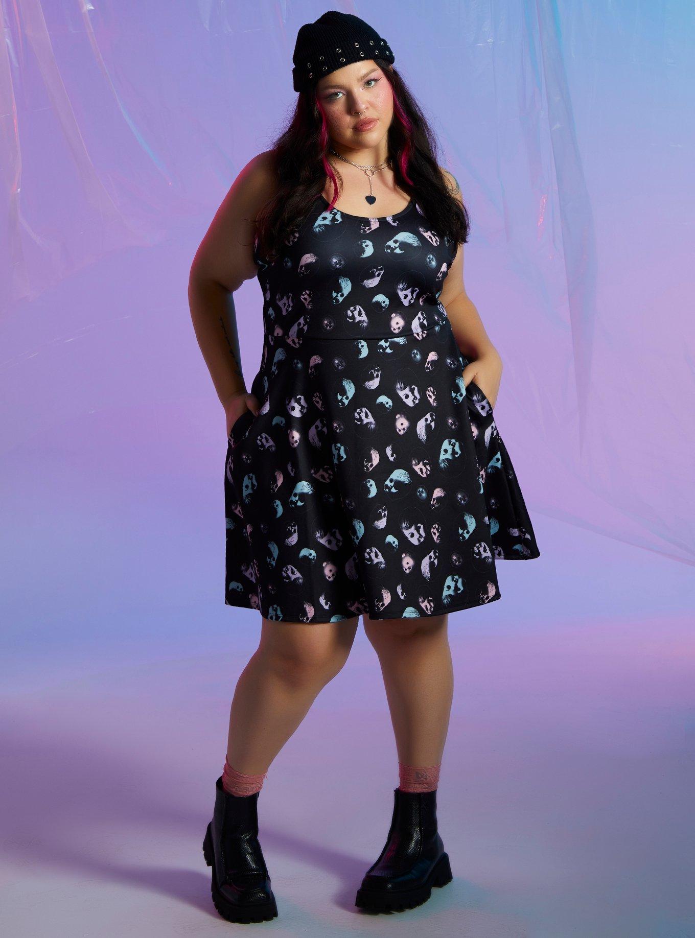 Pastel Doll Heads Dress Plus Size, , hi-res