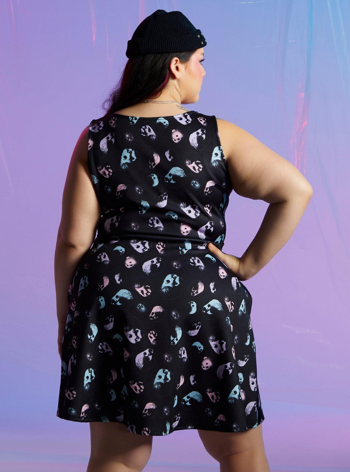 Pastel Doll Heads Dress Plus Size, MULTI, alternate