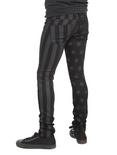 XXX RUDE Black And Grey Flag Skinny Fit Denim Jeans, , alternate
