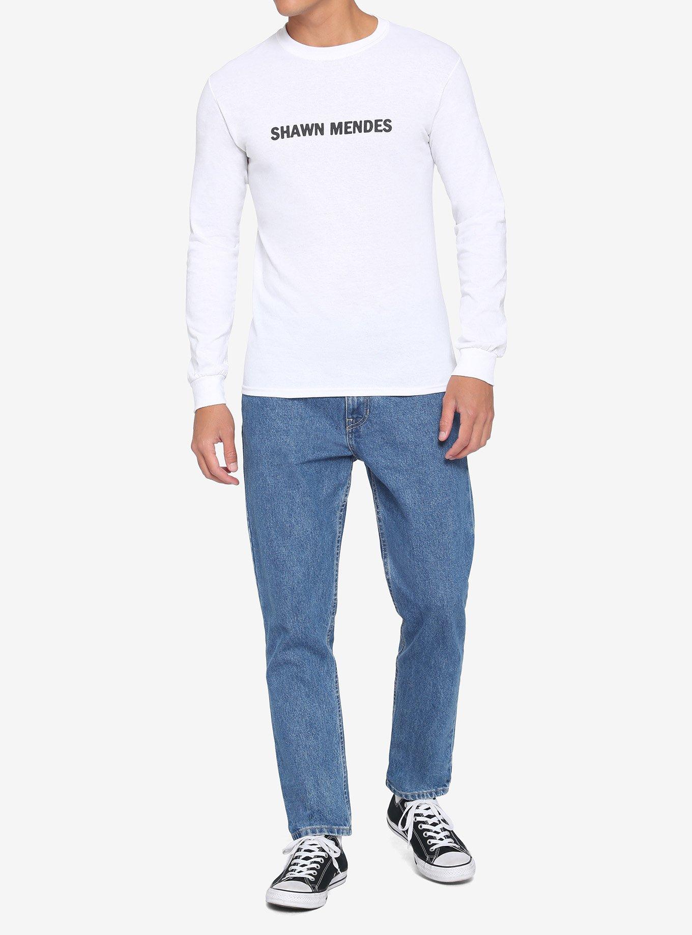 Shawn Mendes Black & White Portrait Long-Sleeve T-Shirt, CREAM, alternate