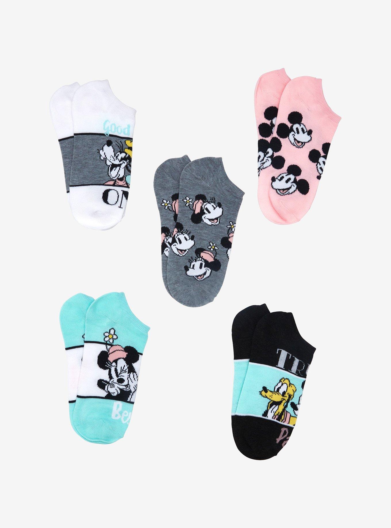 Disney Mickey Mouse & Friends No-Show Socks 5 Pair, , alternate