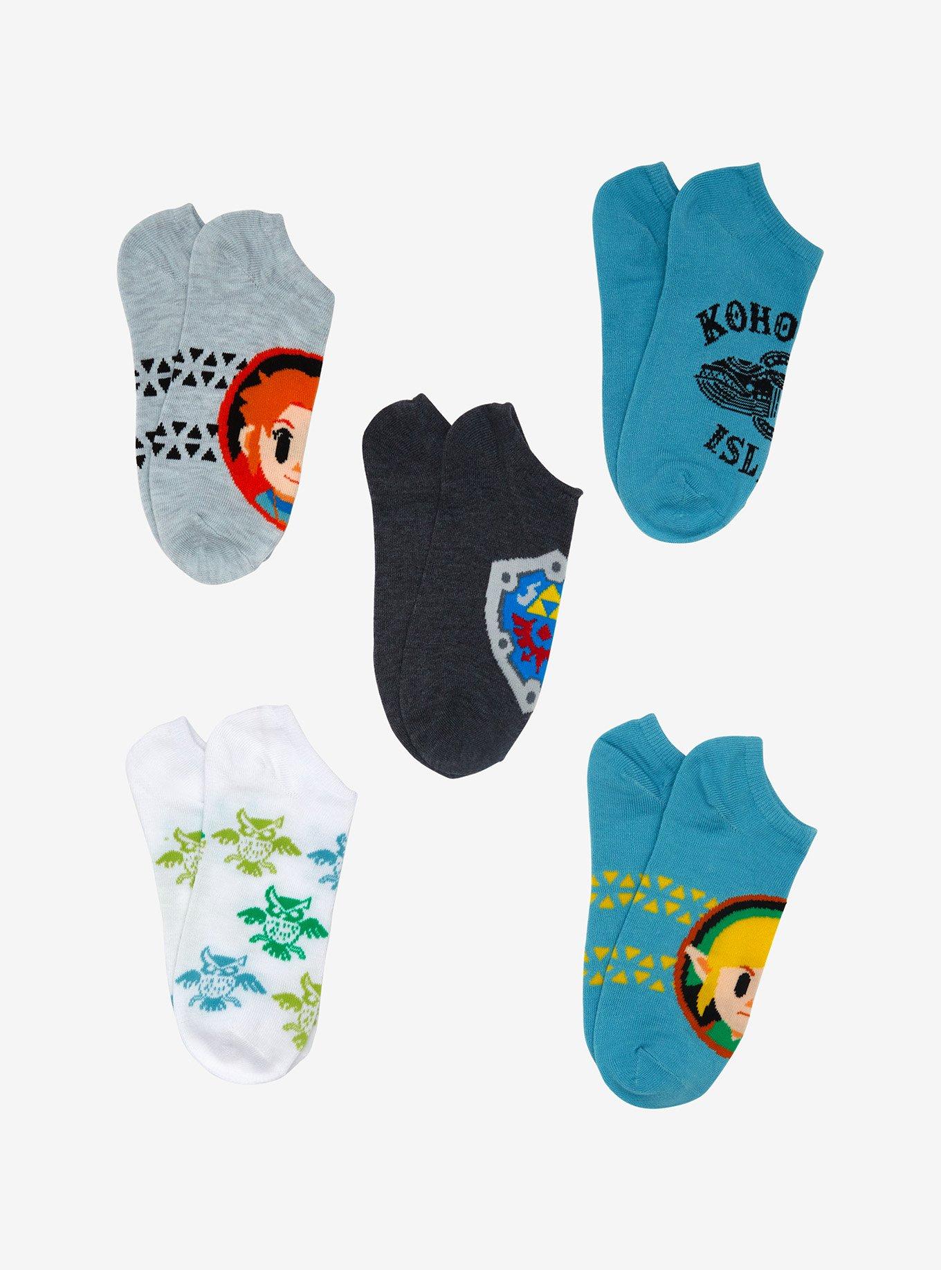 The Legend Of Zelda: Link's Awakening No-Show Socks 5 Pair, , alternate