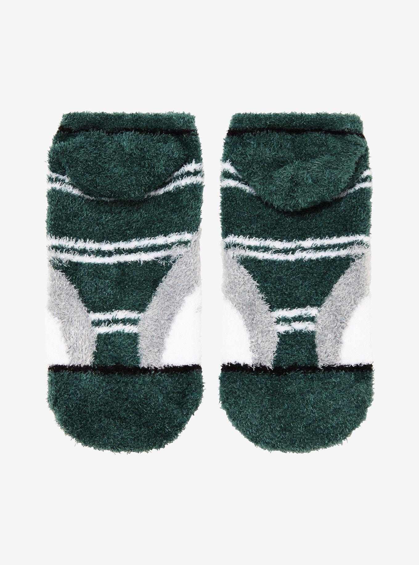 Studio Ghibli My Neighbor Totoro Green Fuzzy No-Show Socks, , alternate