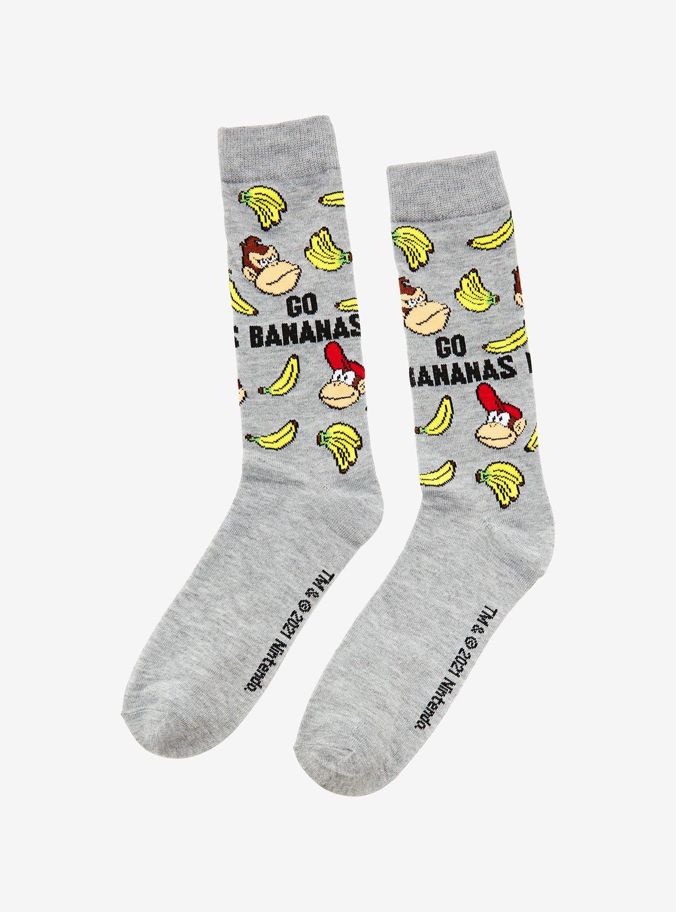 Donkey Kong Go Bananas Crew Socks, , alternate