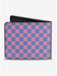 Checker Print Bifold Wallet Baby Pink Blue, , alternate