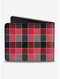 Checker Print Bifold Wallet Mosaic Red, , alternate