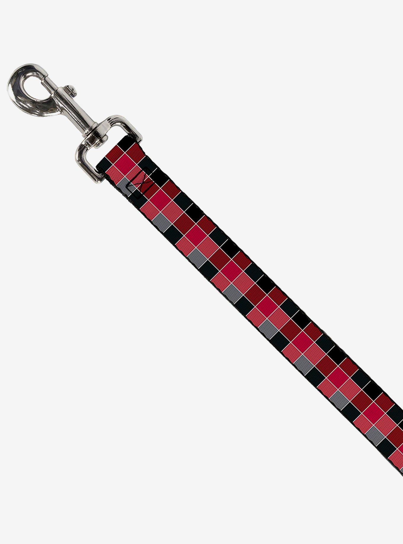 Checker Print Dog Leash Mosaic Red, , hi-res
