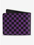 Checker Print Bifold Wallet Purple, , alternate