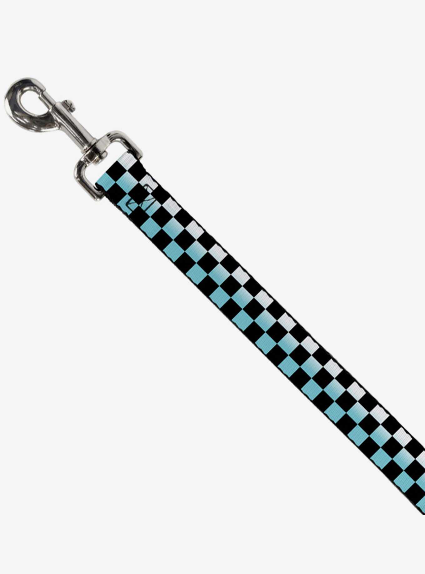 Checker Print Dog Leash Ombre Turquoise, , hi-res