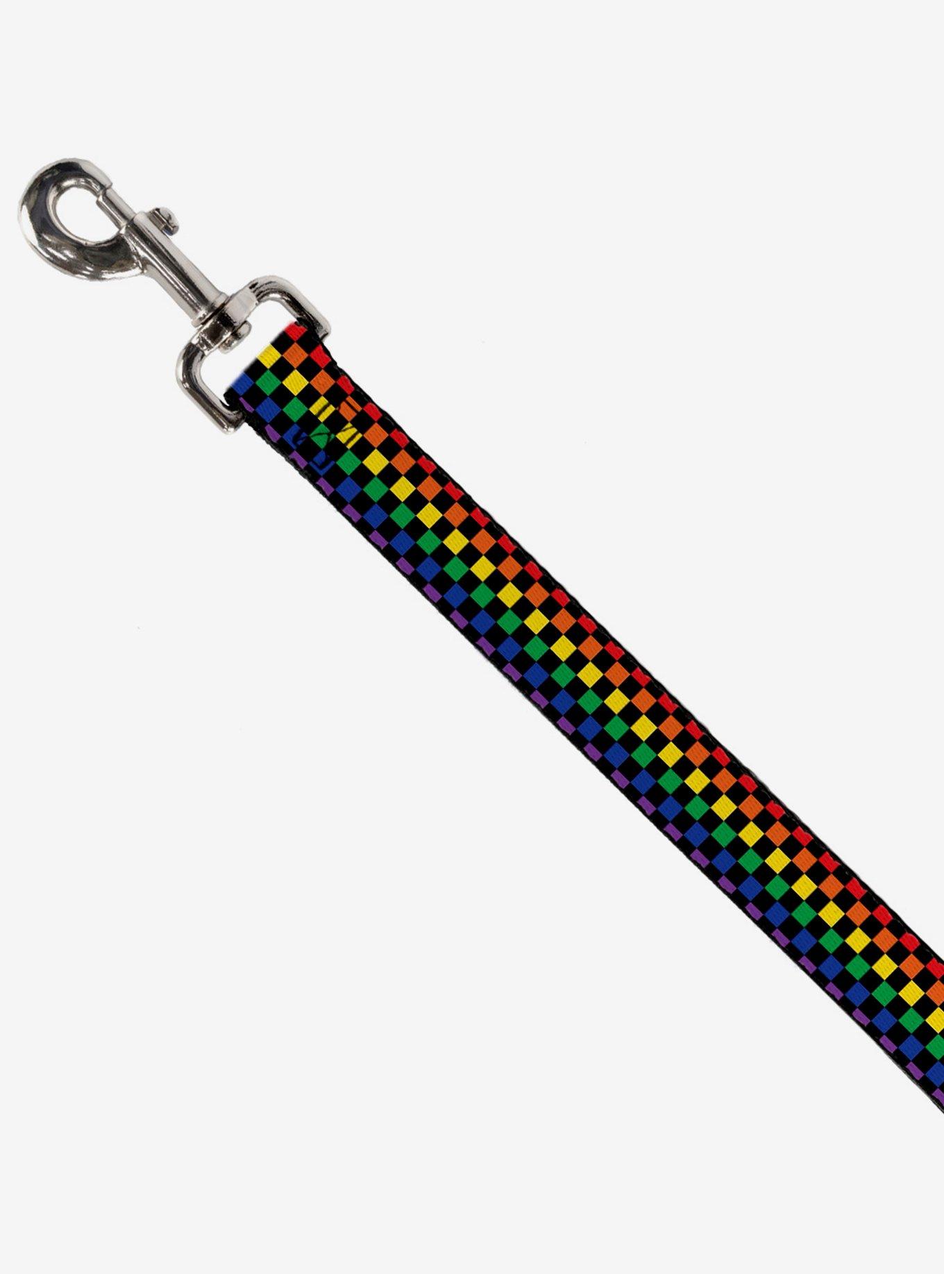 Checker Print Dog Leash Rainbow Multi, , hi-res