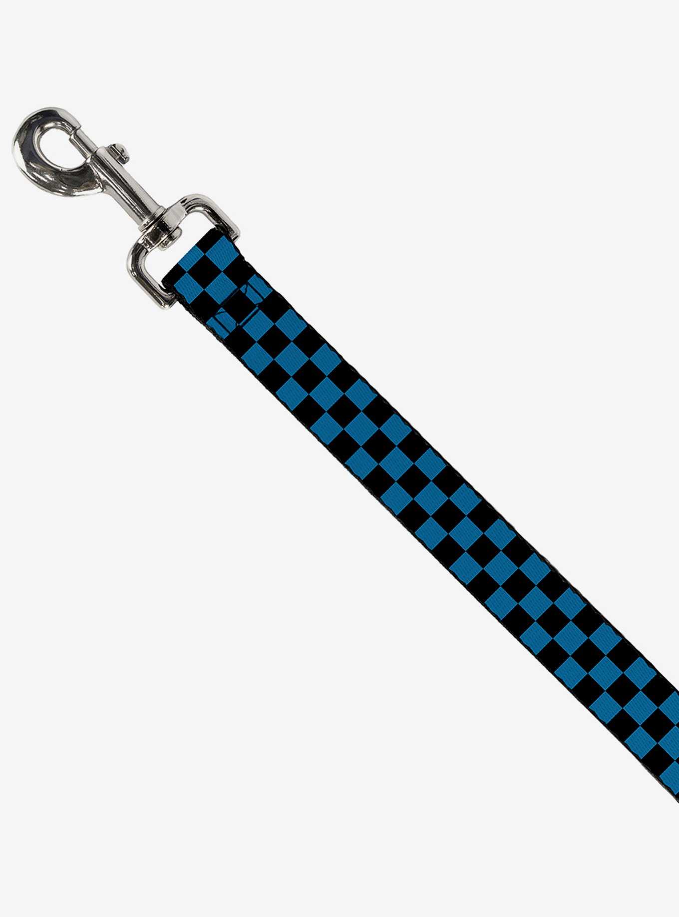 Checker Print Dog Leash Turquoise, , hi-res