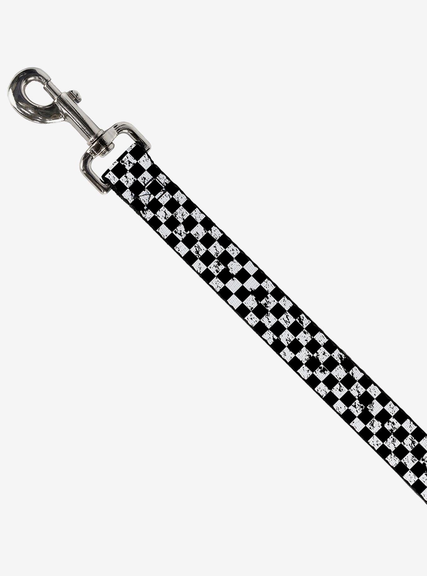 Distressed Checker Print Dog Leash, , hi-res