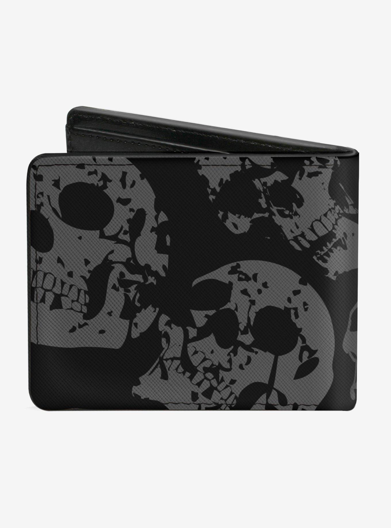 Stacked Skulls Bifold Wallet, , alternate