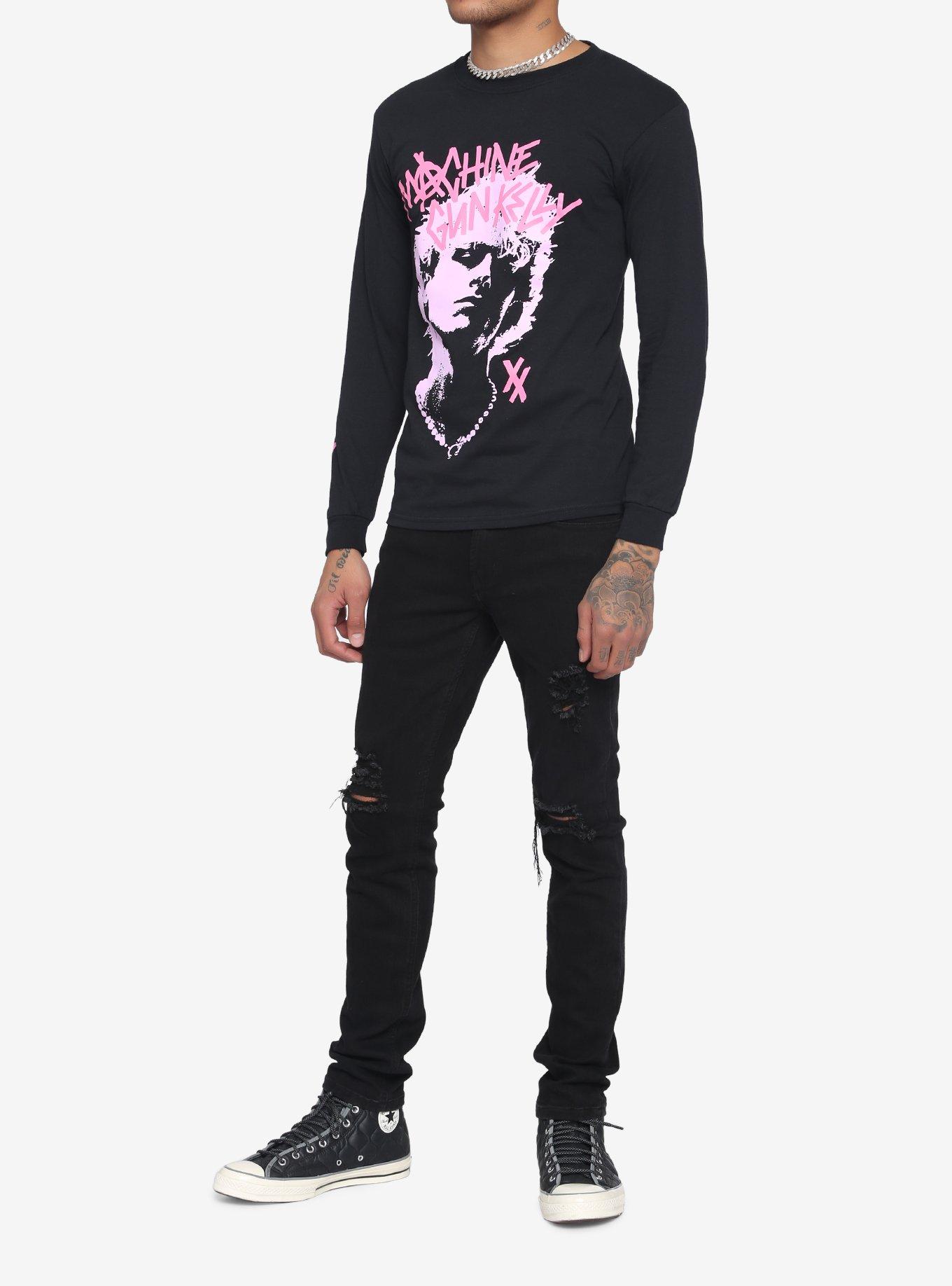 Machine Gun Kelly Pink Silhouette Long-Sleeve T-Shirt, BLACK, alternate
