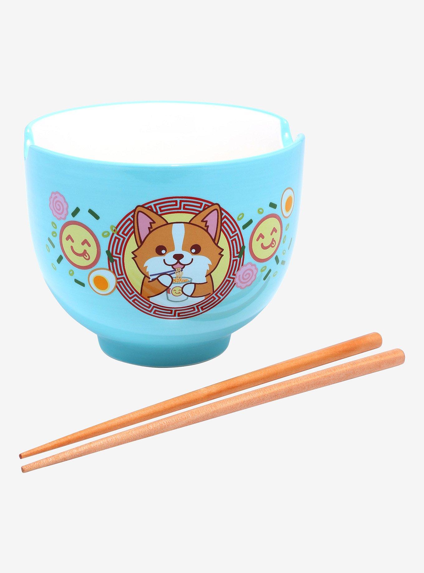 Corgi Meal Time Ramen Bowl with Chopsticks, , alternate