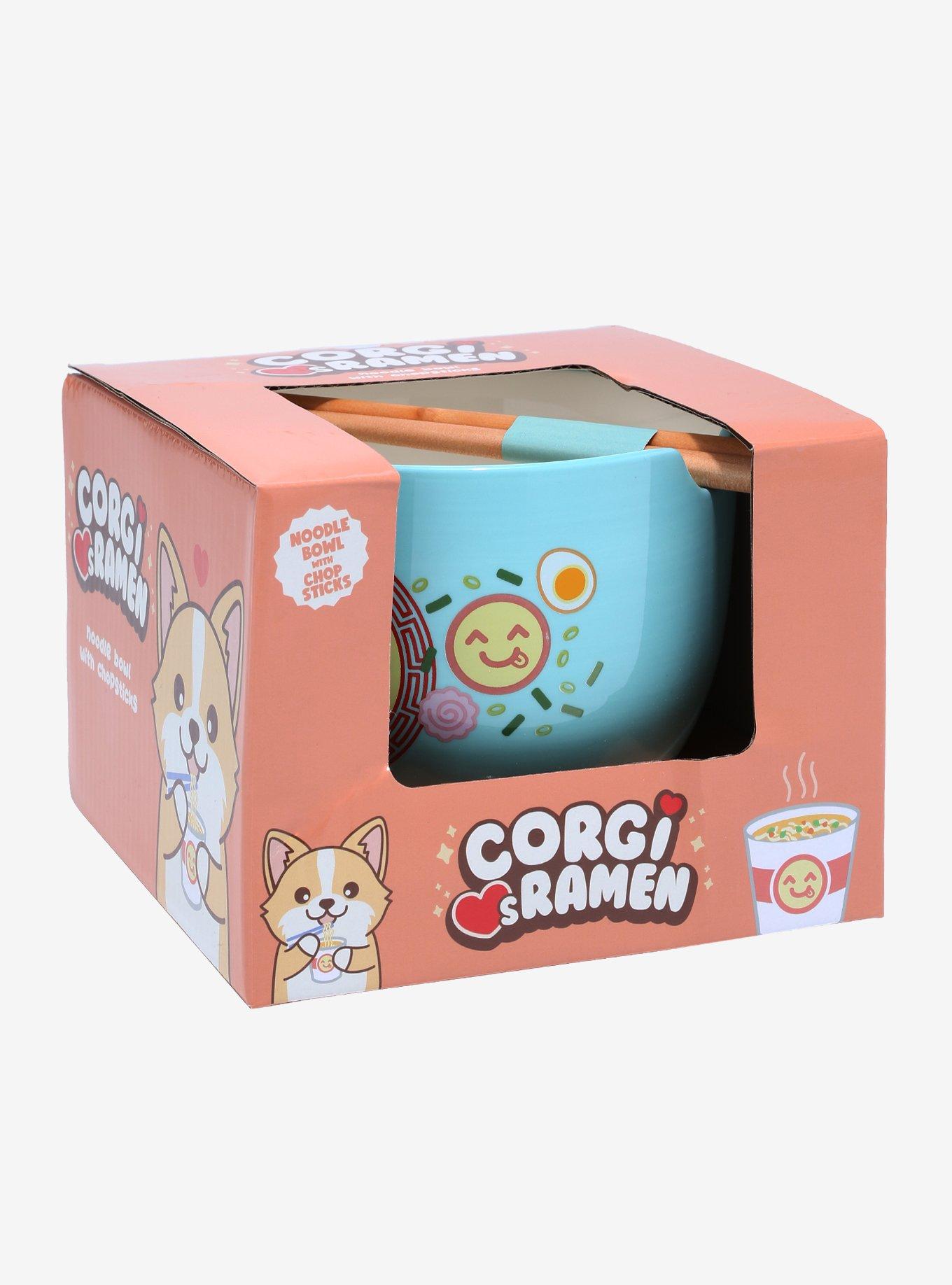 Corgi Meal Time Ramen Bowl with Chopsticks, , alternate