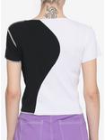 Yin-Yang Contrast Stitch Girls Crop T-Shirt, MULTI, alternate