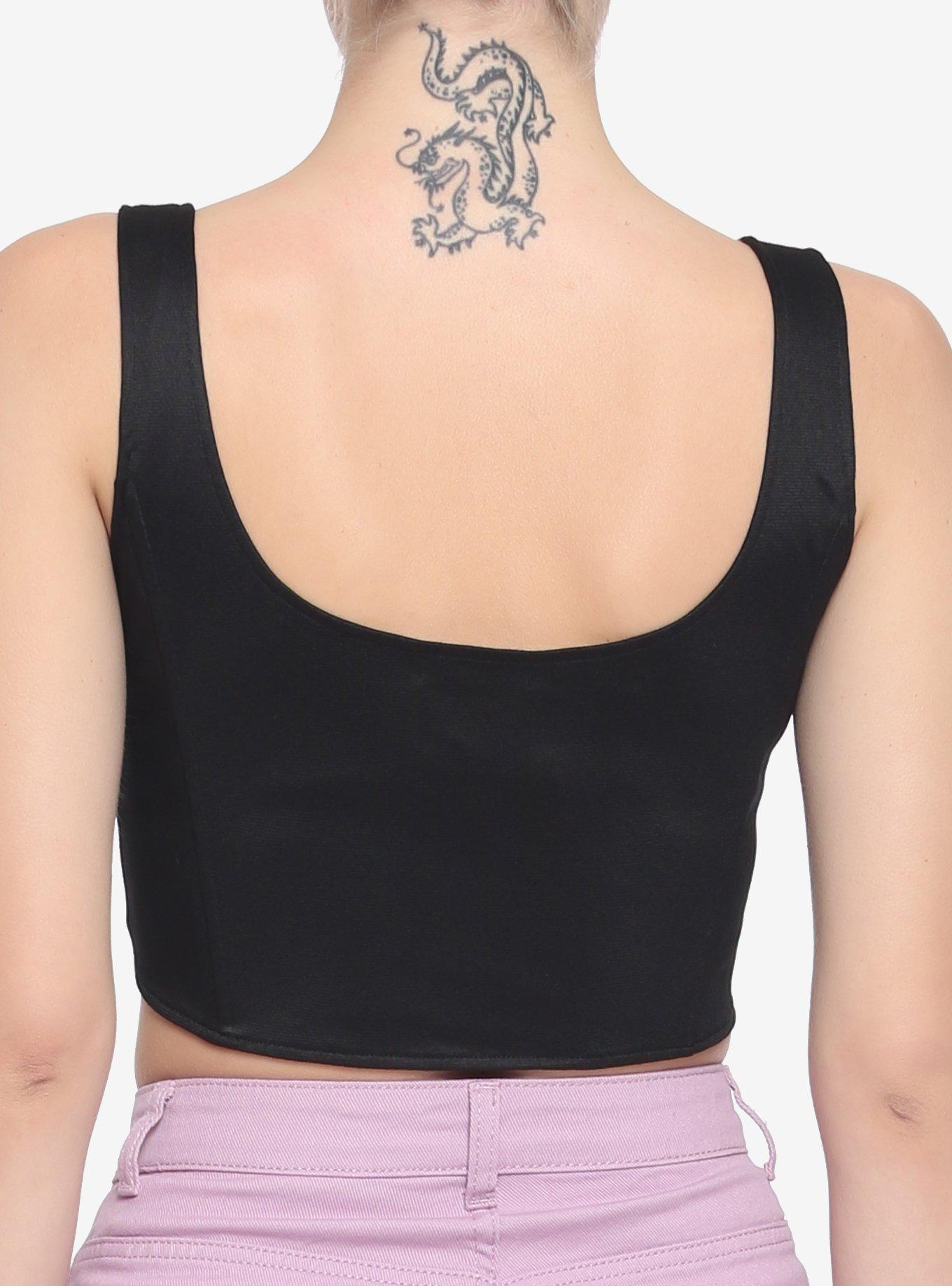Black Hook 'N' Eye Corset, BLACK, alternate