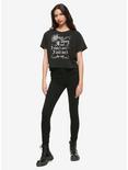 Once Upon A Time I Didn’t Care Girls Oversized Crop T-Shirt, BLACK, alternate