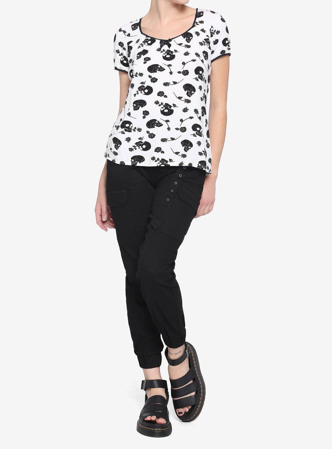 Skulls & Roses Sweetheart Girls Top, SKULL, alternate