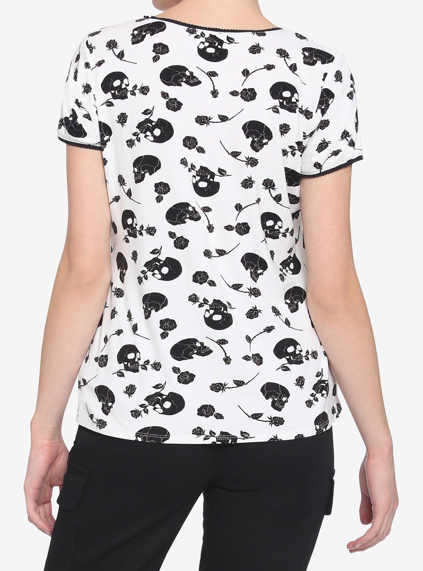 Skulls & Roses Sweetheart Girls Top, SKULL, alternate