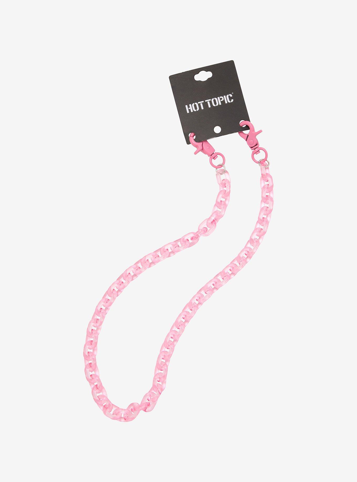 Translucent Pink Chunky 24 Inch Wallet Chain, , alternate