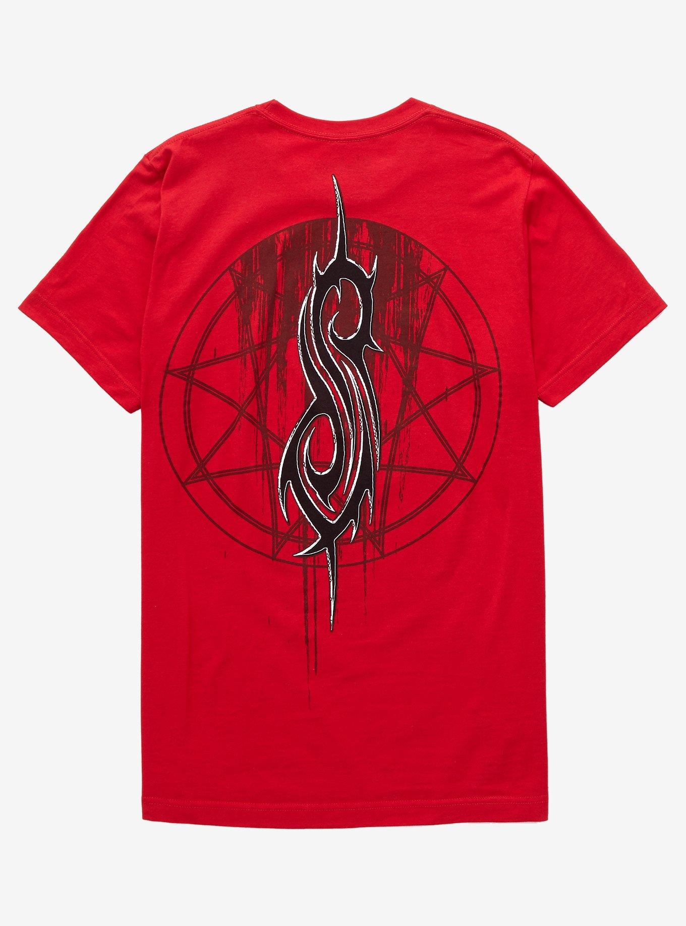 Slipknot Iowa Red Panel Group Masks T-Shirt, RED, alternate