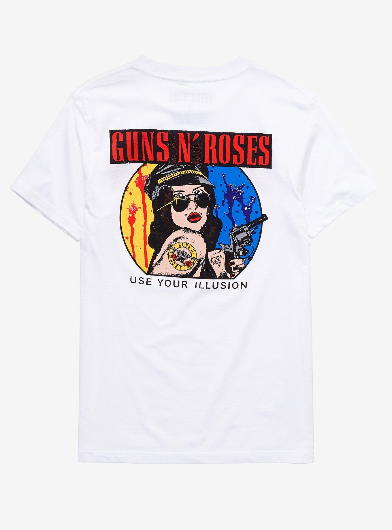 Guns N' Roses Use Your Illusion Comic Art Girls T-Shirt, BRIGHT WHITE, alternate
