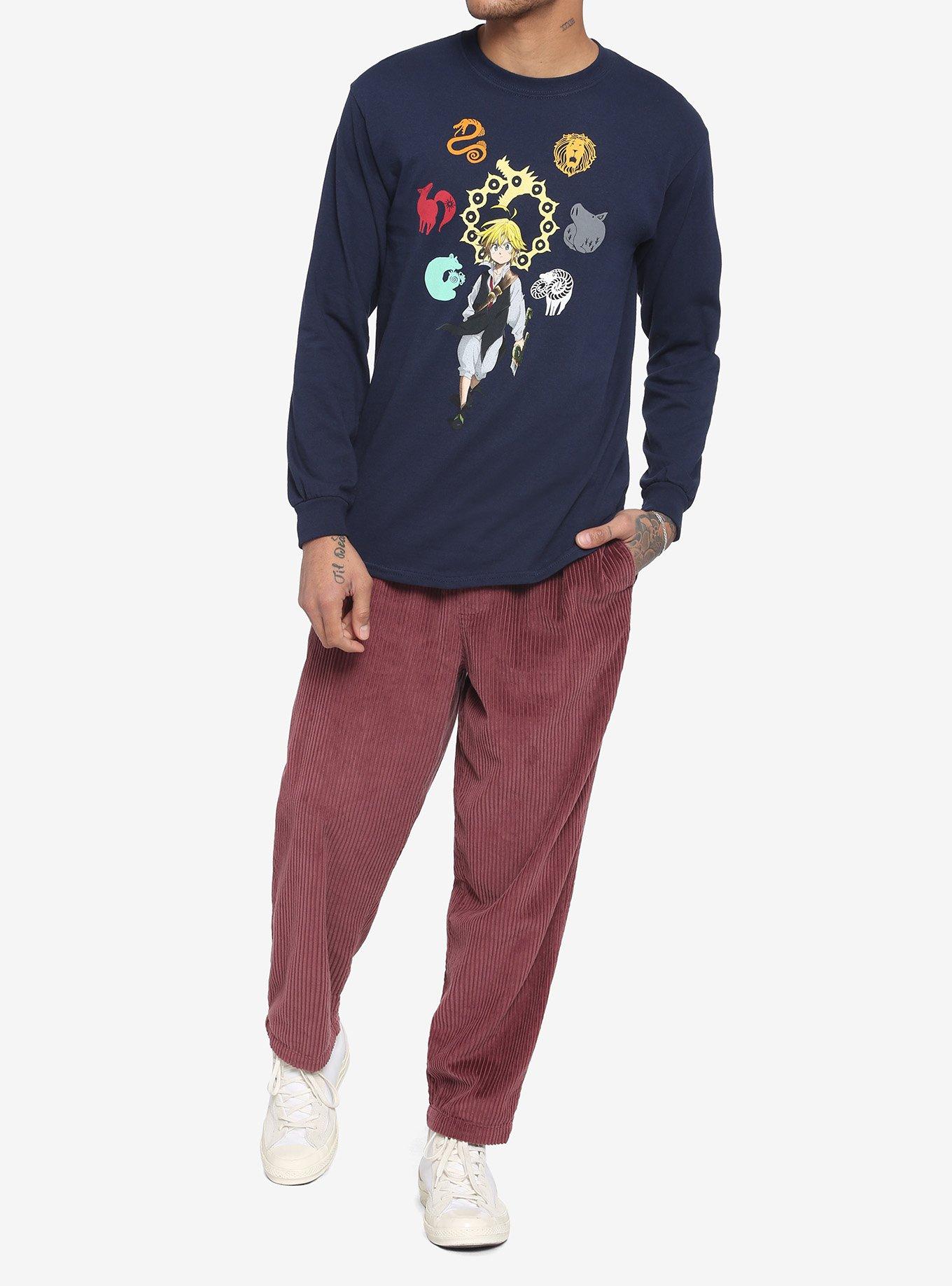 The Seven Deadly Sins Symbols Long-Sleeve T-Shirt, BLUE, alternate