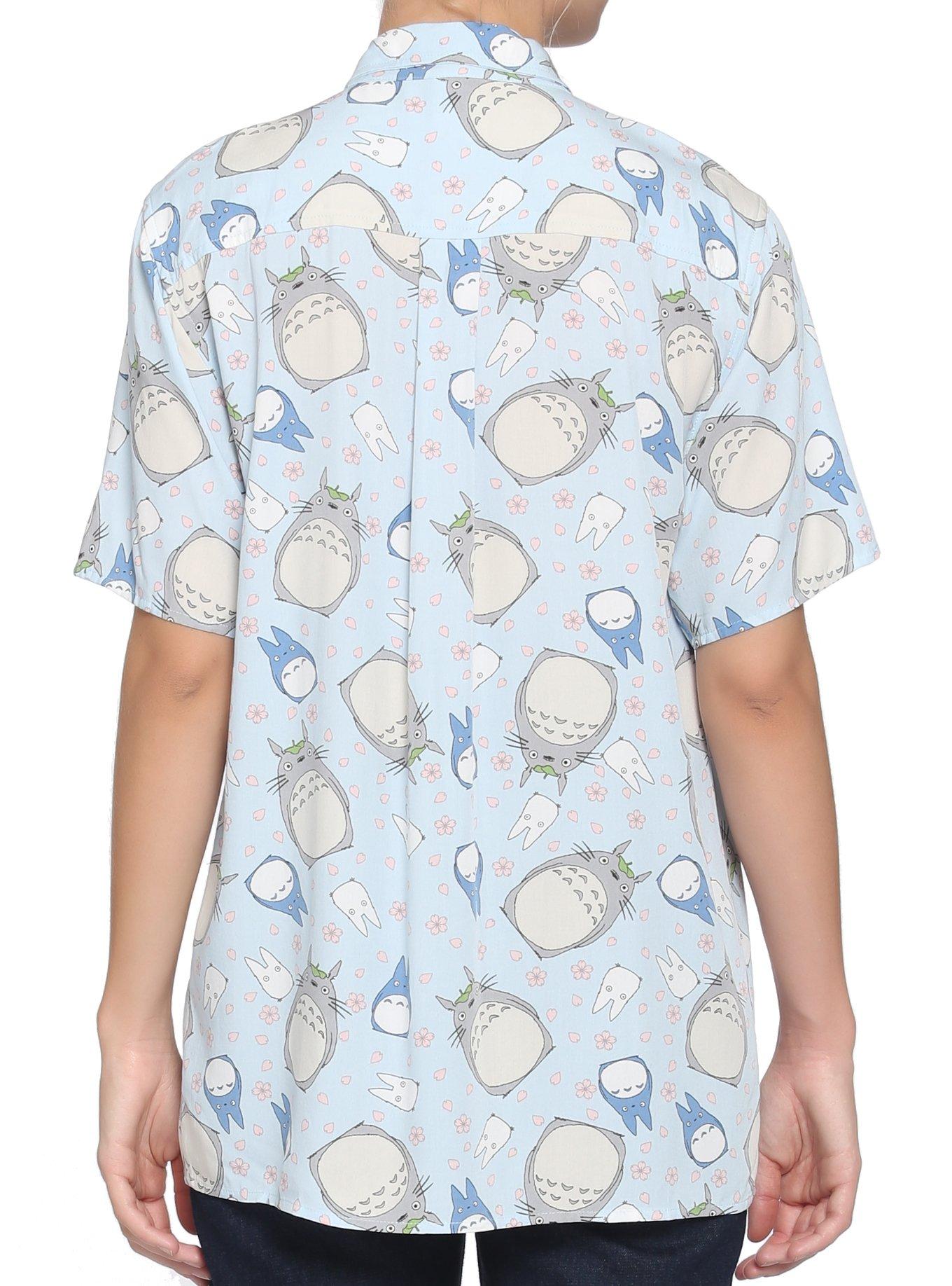 Her Universe Studio Ghibli My Neighbor Totoro Light Blue Woven Button-Up, MULTI, alternate