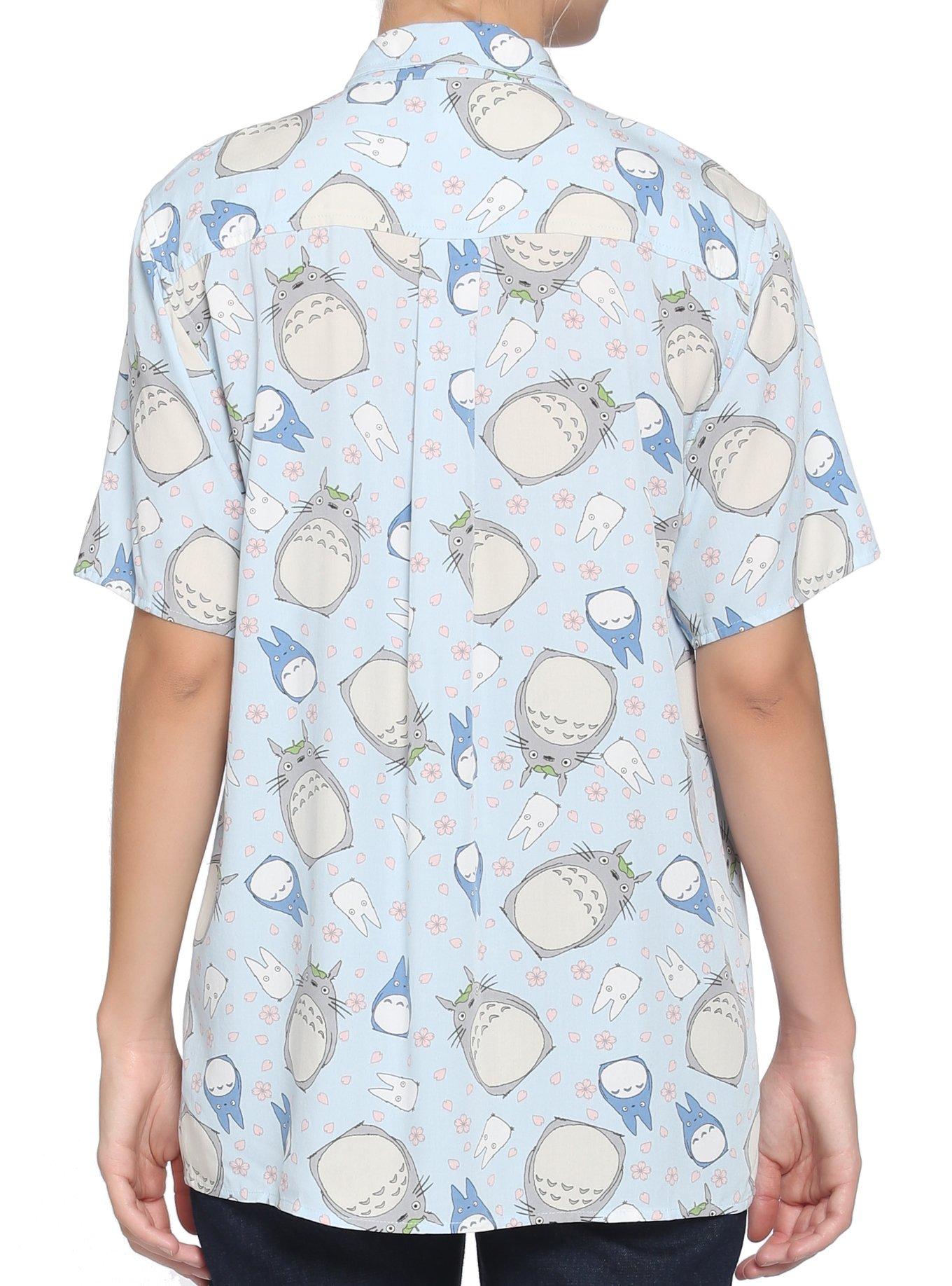 Studio Ghibli My Neighbor Totoro Light Blue Girls Woven Button-Up, MULTI, alternate