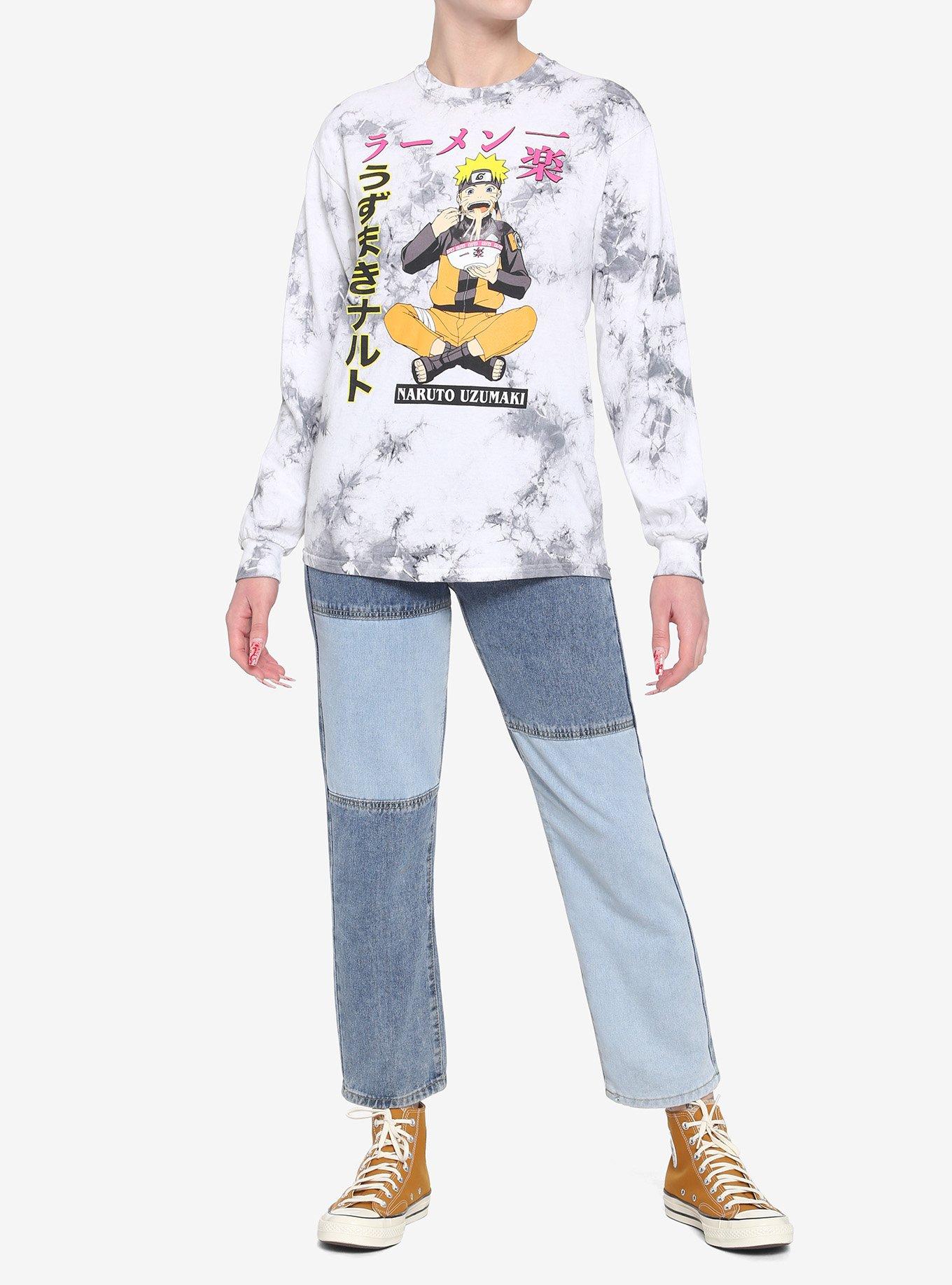 Naruto Shippuden Naruto Eating Ramen Tie-Dye Girls Long-Sleeve T-Shirt, MULTI, alternate