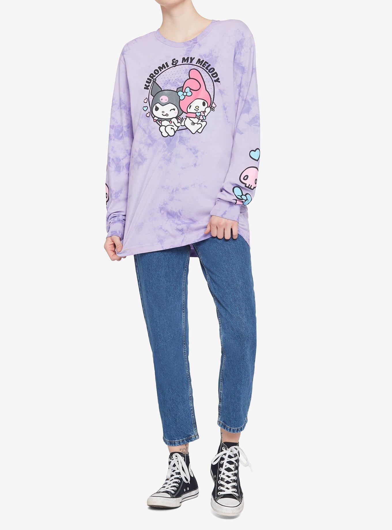 My Melody & Kuromi Purple Wash Girls Long-Sleeve T-Shirt, MULTI, alternate