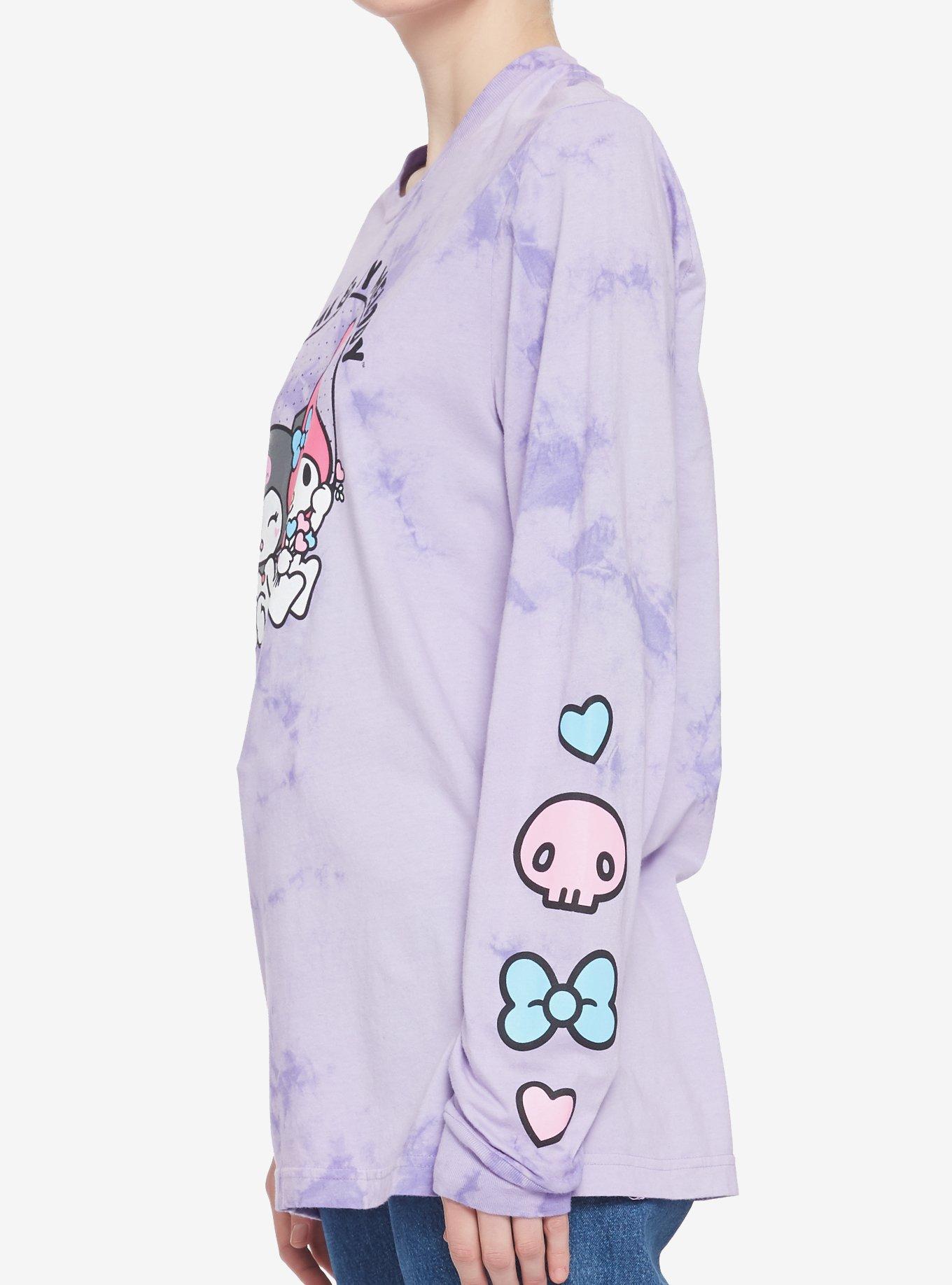 My Melody & Kuromi Purple Wash Girls Long-Sleeve T-Shirt, MULTI, alternate