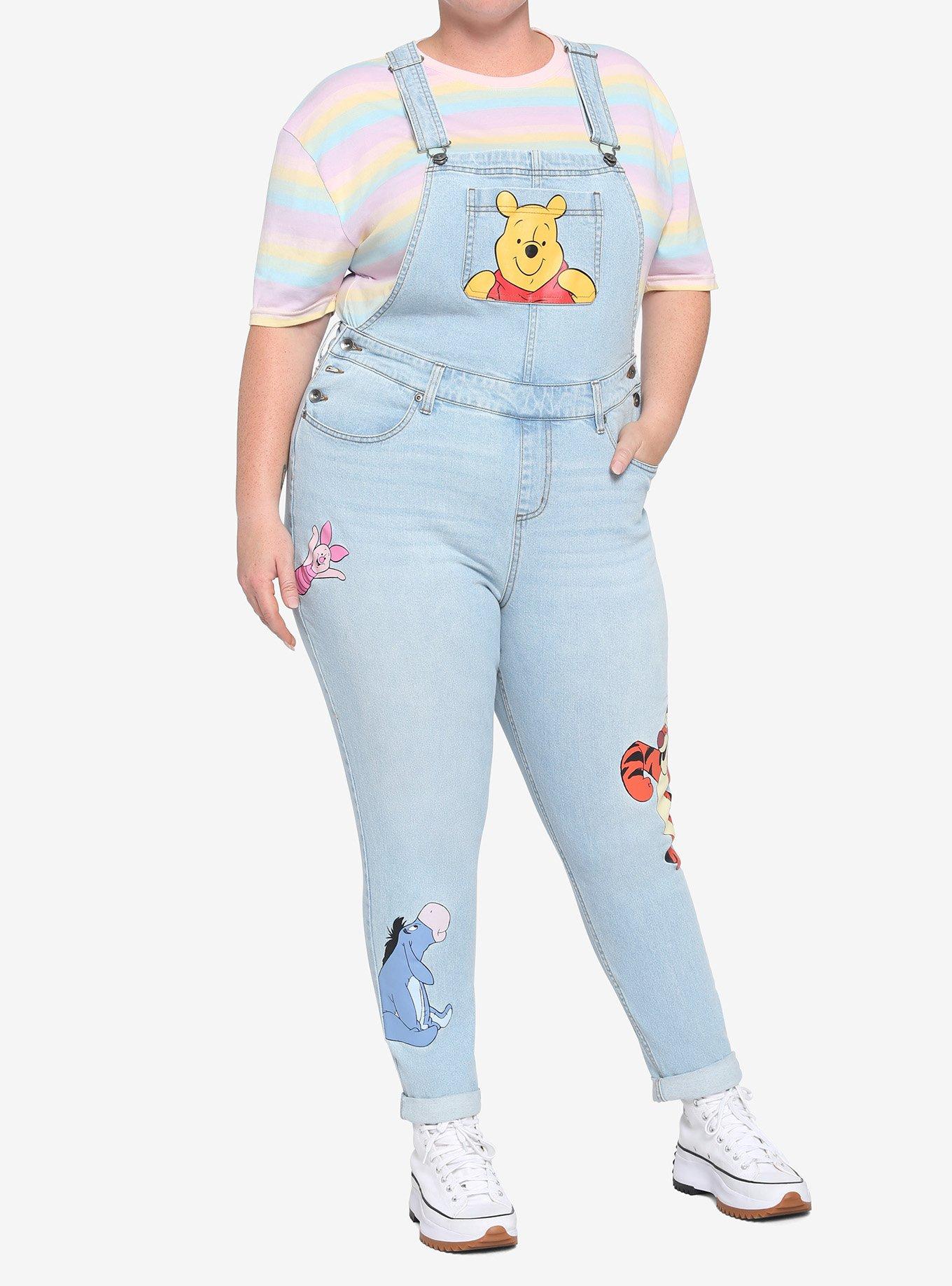 Disney Winnie The Pooh Mom Jean Overalls Plus Size, MULTI, alternate