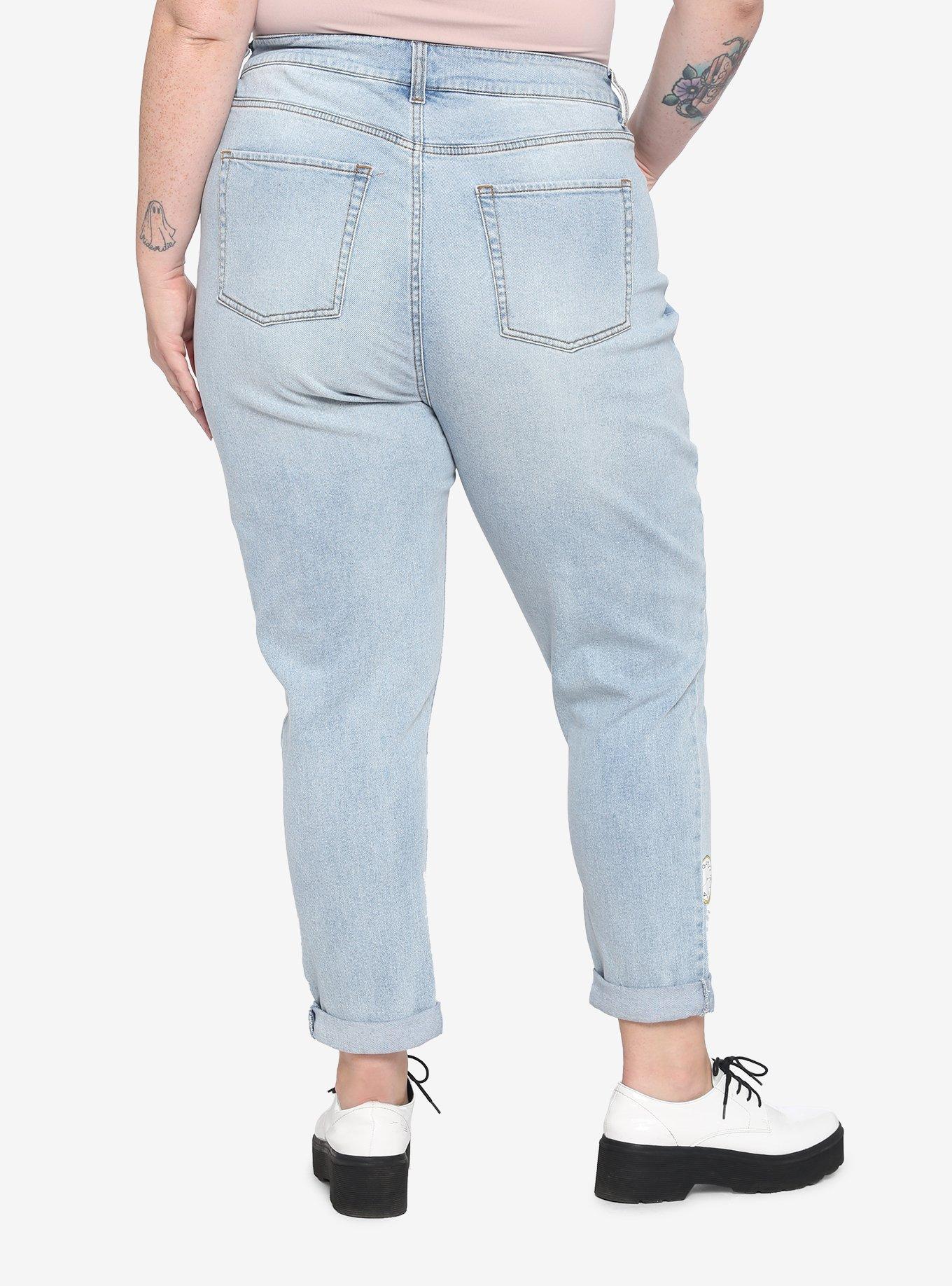 Disney Alice In Wonderland Mom Jeans Plus Size, MULTI, alternate