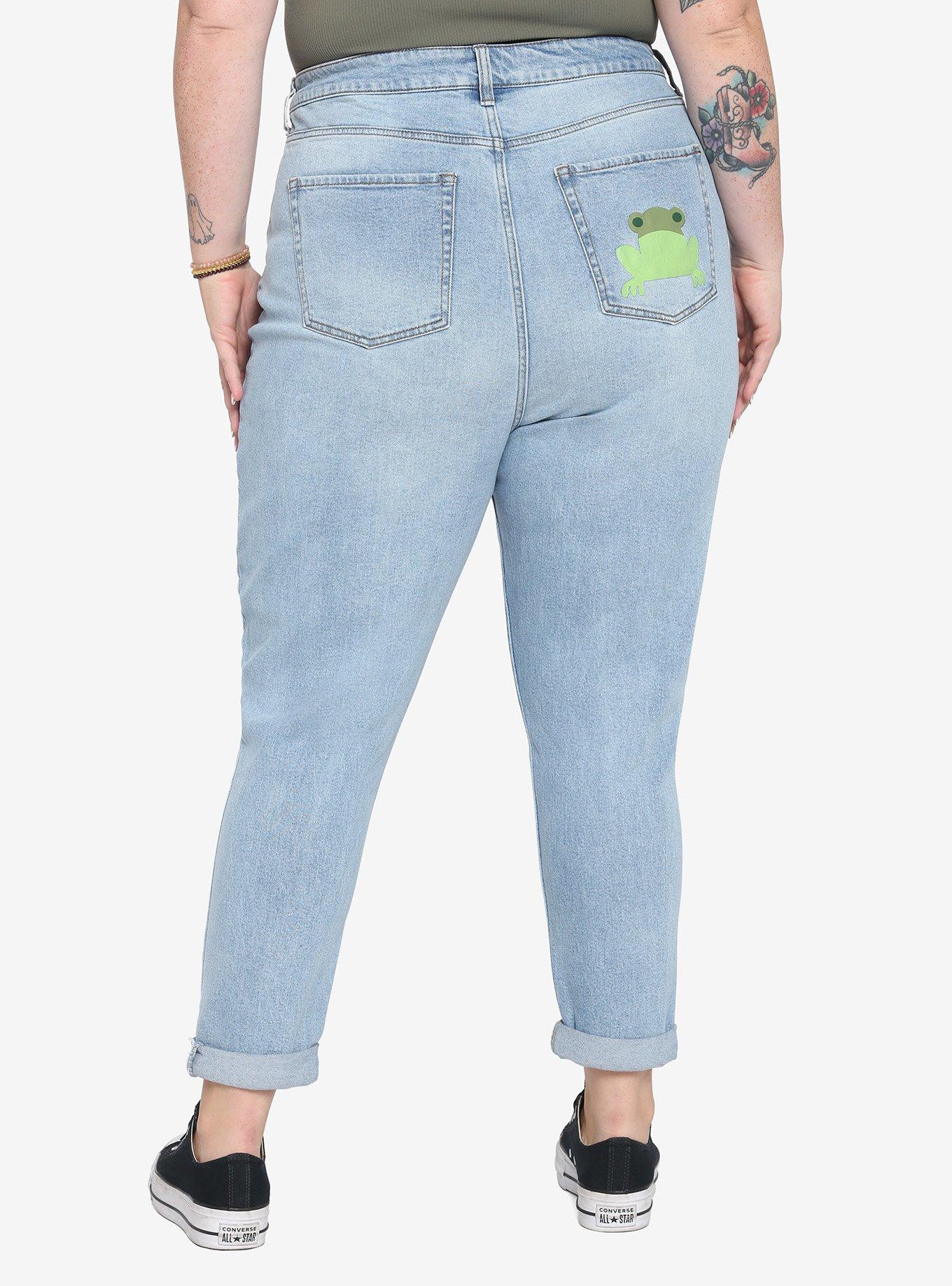 Her Universe Star Wars The Mandalorian The Child Mom Jeans Plus Size, MULTI, alternate
