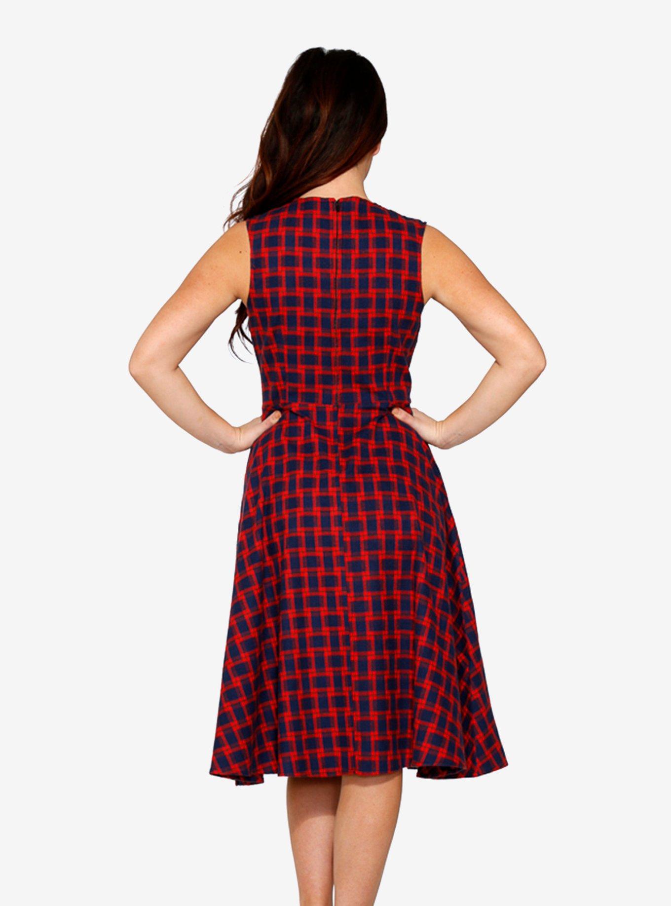 Red Check Fit & Flare Dress