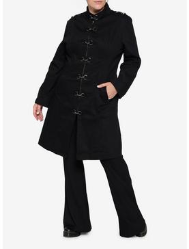 Black Strait Coat Plus Size, , hi-res