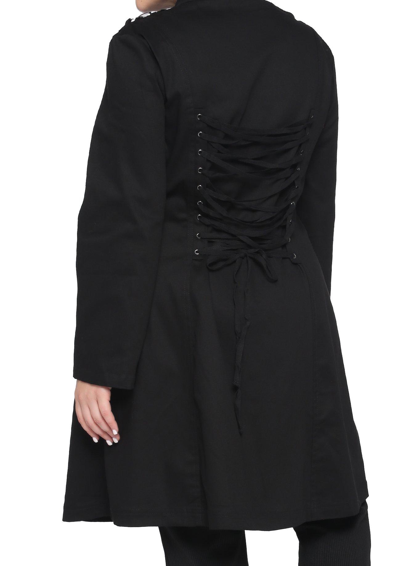 Black Strait Coat Plus Size, BLACK, alternate