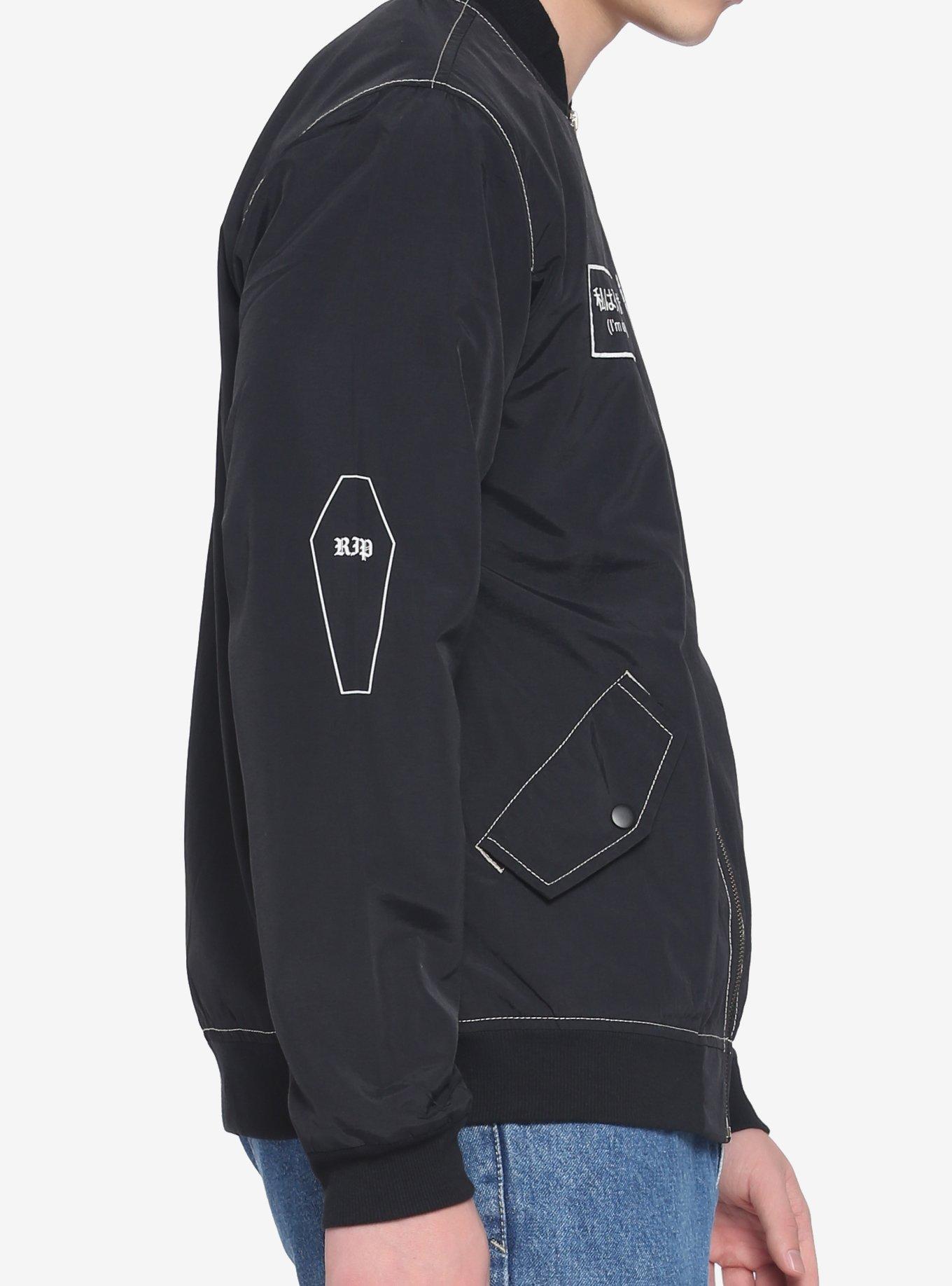 I'm Dead Patch Utility Bomber Jacket, BLACK, alternate