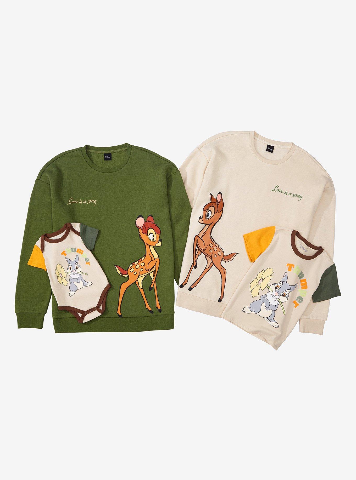 Disney Bambi Bambi Love is a Song Crewneck - BoxLunch Exclusive, OLIVE, alternate
